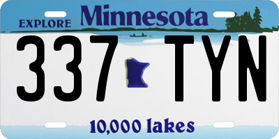 MN license plate 337TYN
