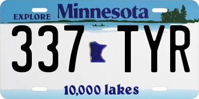 MN license plate 337TYR