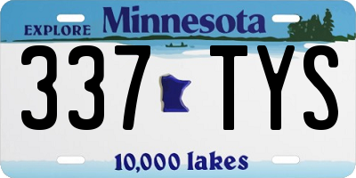 MN license plate 337TYS