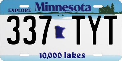 MN license plate 337TYT