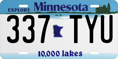 MN license plate 337TYU