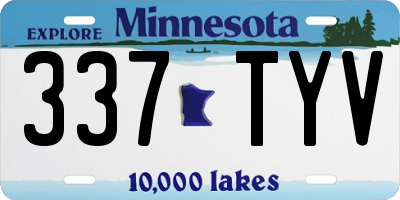 MN license plate 337TYV