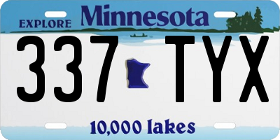 MN license plate 337TYX