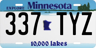 MN license plate 337TYZ