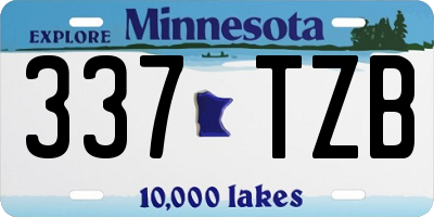 MN license plate 337TZB