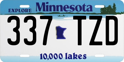 MN license plate 337TZD