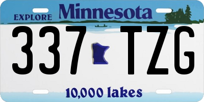 MN license plate 337TZG