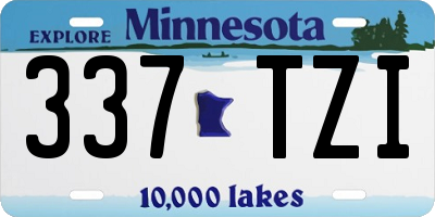 MN license plate 337TZI