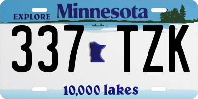 MN license plate 337TZK
