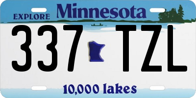 MN license plate 337TZL