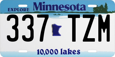 MN license plate 337TZM