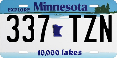 MN license plate 337TZN