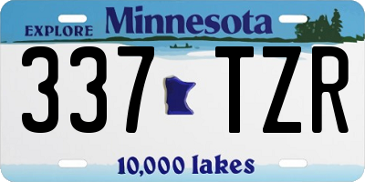MN license plate 337TZR