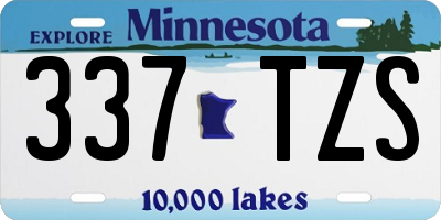 MN license plate 337TZS
