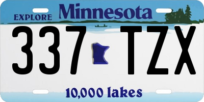 MN license plate 337TZX