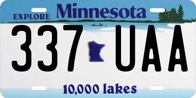 MN license plate 337UAA