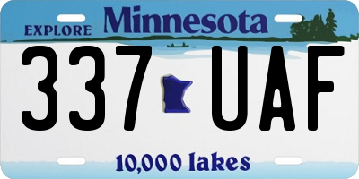 MN license plate 337UAF
