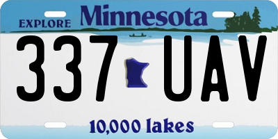 MN license plate 337UAV
