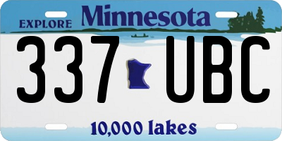 MN license plate 337UBC
