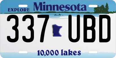 MN license plate 337UBD