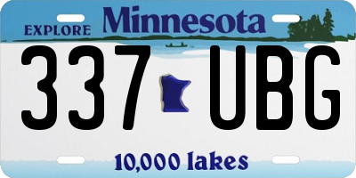MN license plate 337UBG