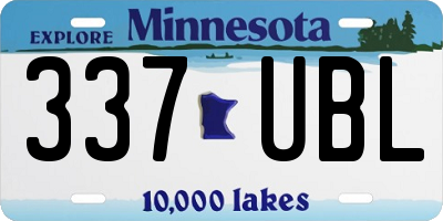 MN license plate 337UBL