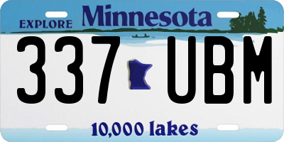 MN license plate 337UBM