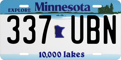 MN license plate 337UBN