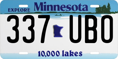 MN license plate 337UBO