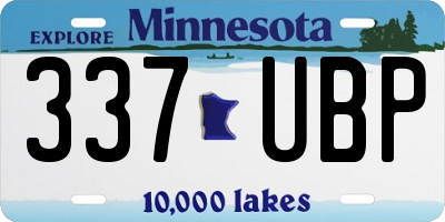 MN license plate 337UBP