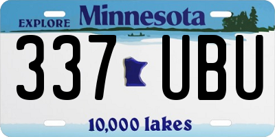 MN license plate 337UBU