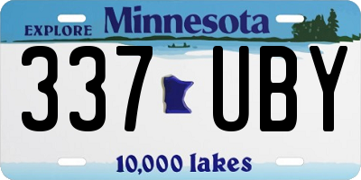 MN license plate 337UBY