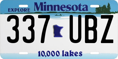 MN license plate 337UBZ