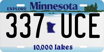 MN license plate 337UCE