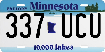 MN license plate 337UCU