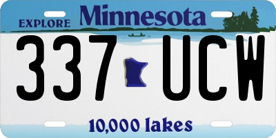 MN license plate 337UCW