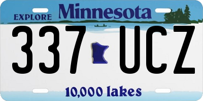 MN license plate 337UCZ