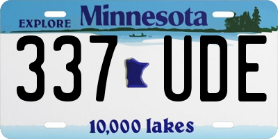 MN license plate 337UDE