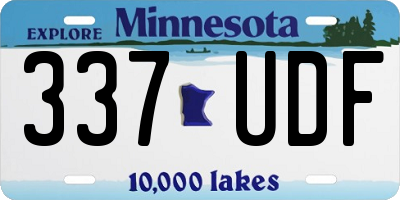MN license plate 337UDF