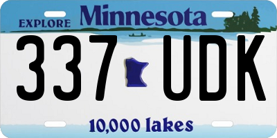 MN license plate 337UDK