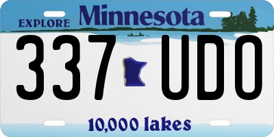 MN license plate 337UDO