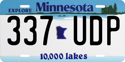 MN license plate 337UDP