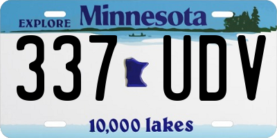 MN license plate 337UDV