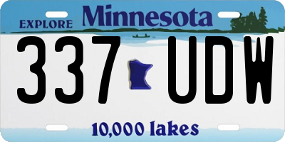 MN license plate 337UDW