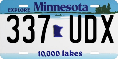 MN license plate 337UDX