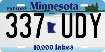 MN license plate 337UDY