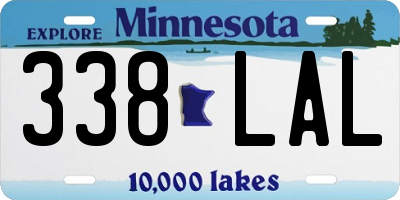 MN license plate 338LAL