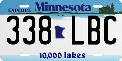 MN license plate 338LBC
