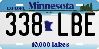 MN license plate 338LBE