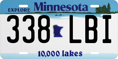 MN license plate 338LBI